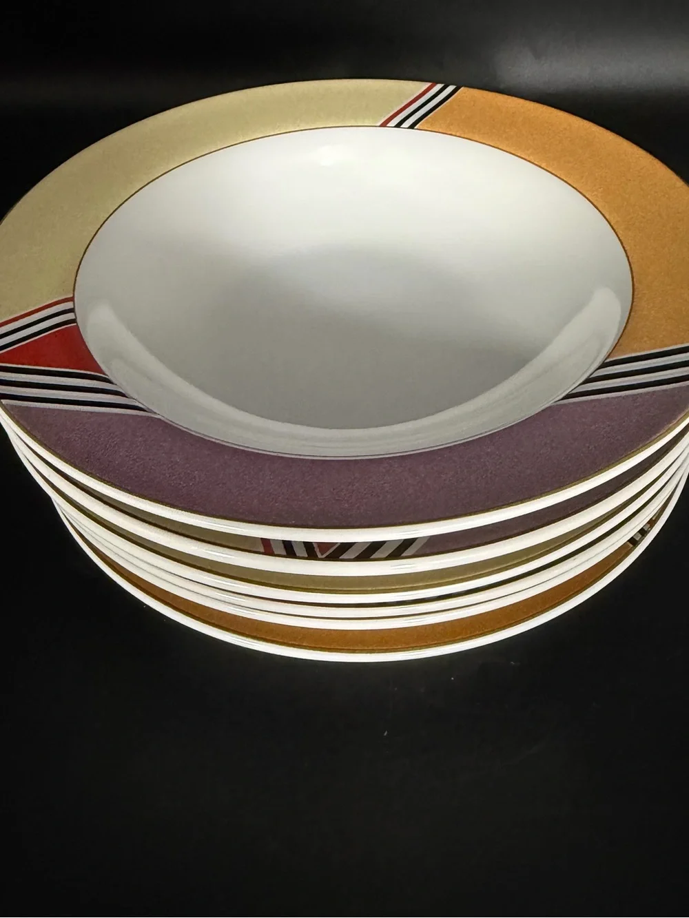 Studio Nova Eastside Red 8 5/8” Soup Bowls Set of 6 HG212 Discontinued